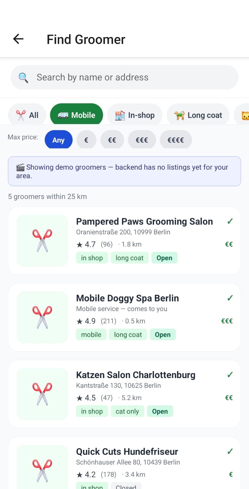 Glopaw app — Nearby vet & care finder